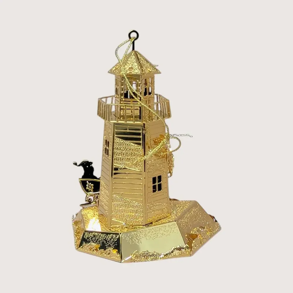 1998 Danbury Mint Gold Lighthouse Ornament